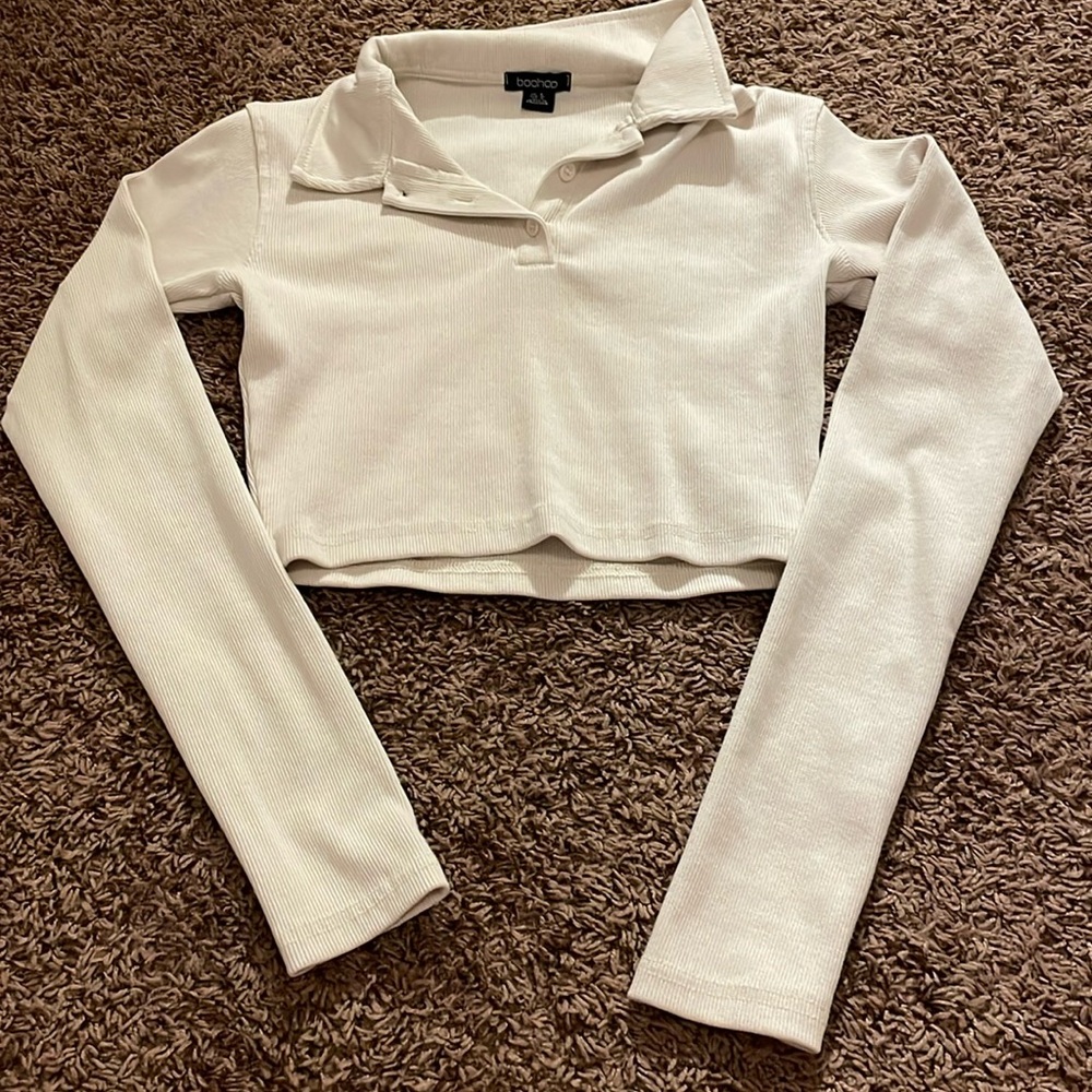 Polo Cropped Long Long Sleeve Shirt